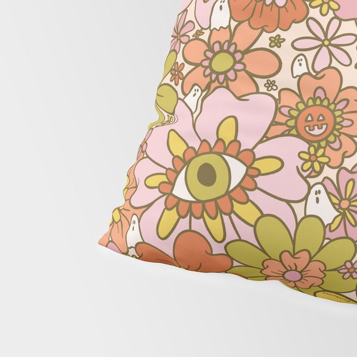 Spooky Groovy Flower Print Pillow Sham Gallery Image 4