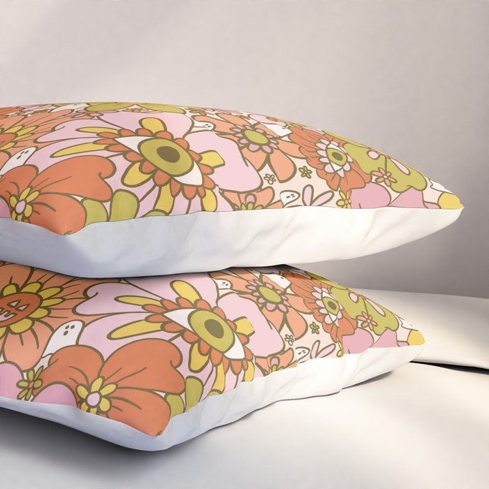 Spooky Groovy Flower Print Pillow Sham Gallery Image 3