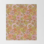 Spooky Groovy Flower Print Throw Blanket Gallery Image 2