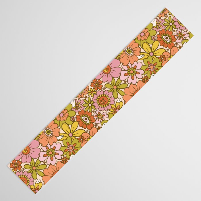 Spooky Groovy Flower Print Table Runner Gallery Image 3