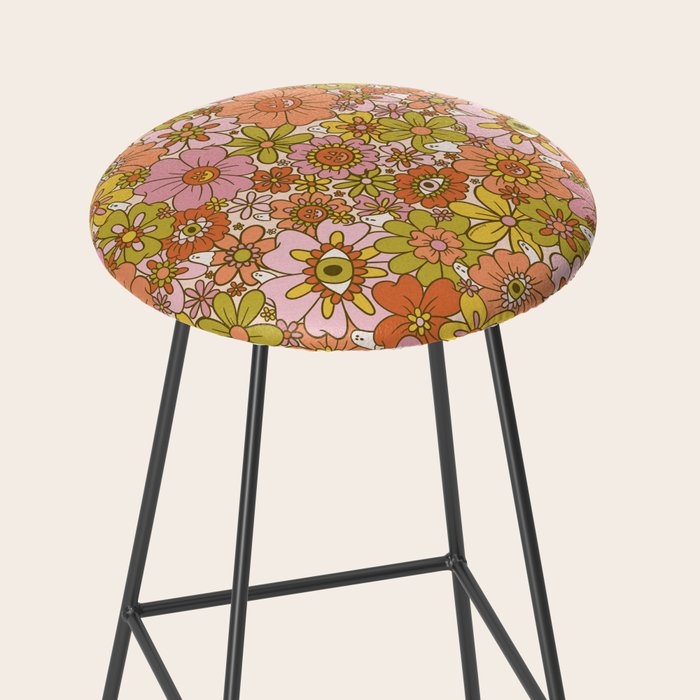 Spooky Groovy Flower Print Stool Gallery Image 2