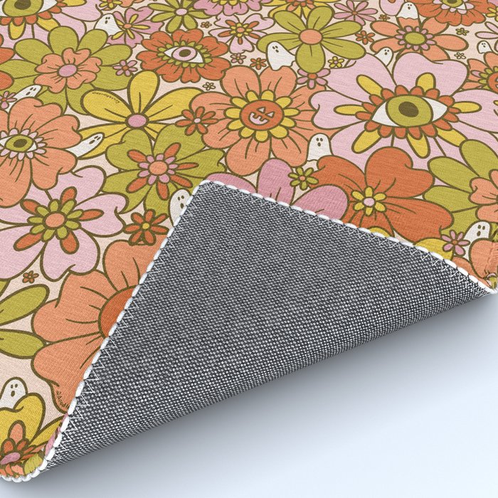 Spooky Groovy Flower Print Rug Gallery Image 4