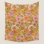 Spooky Groovy Flower Print Wall Tapestry Gallery Image 4
