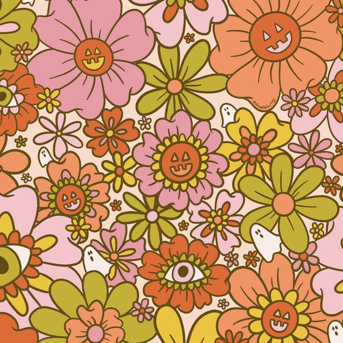 Spooky Groovy Flower Print Coffee Mug Gallery Image 2