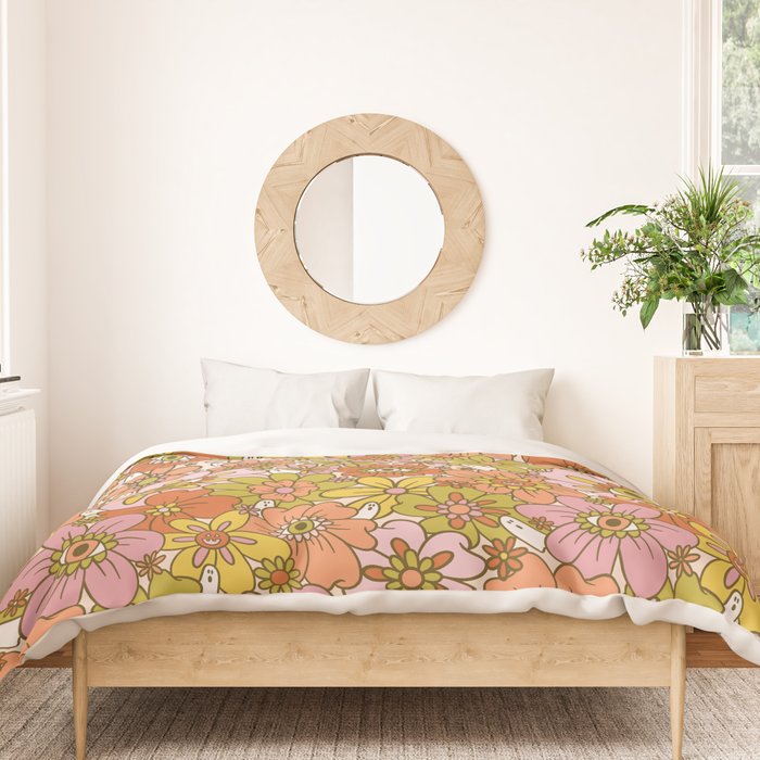 Spooky Groovy Flower Print Duvet Cover Gallery Image 3