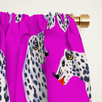 Abstract white leopards with red lips Window Curtain Gallery Image 2