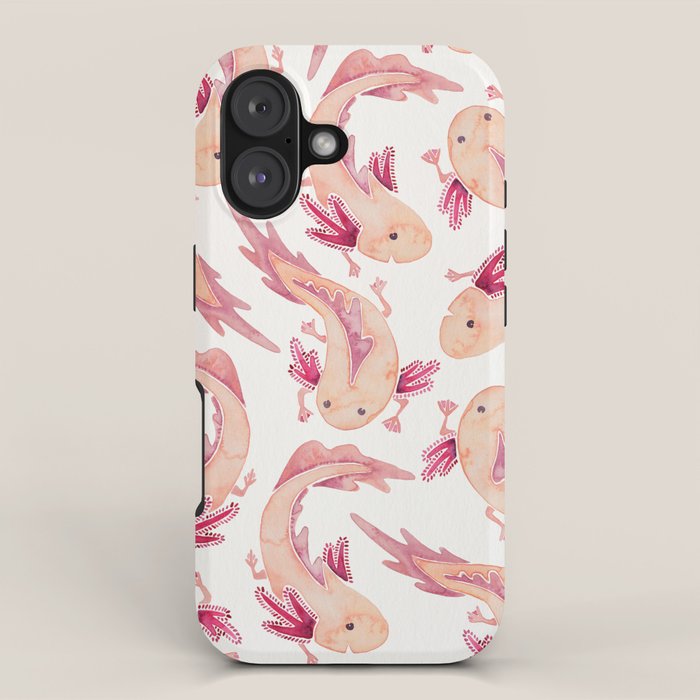 Mexican Axolotls Watercolor iPhone Case Gallery Image 1