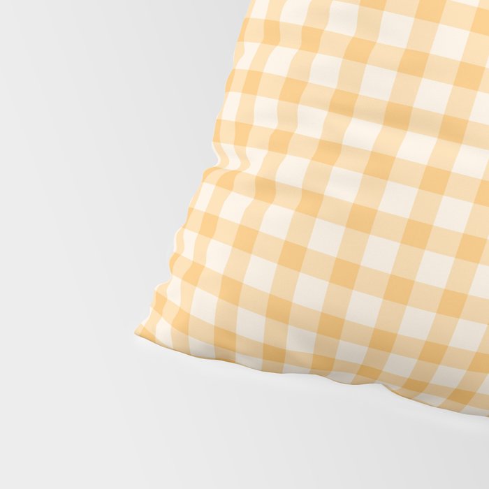 Gingham Checkered Patchwork in Orange Yellow. Pillow Sham Gallery Image 4