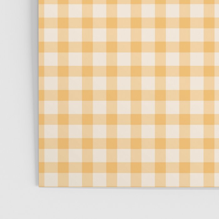 Gingham Checkered Patchwork in Orange Yellow. Poster Gallery Image 3