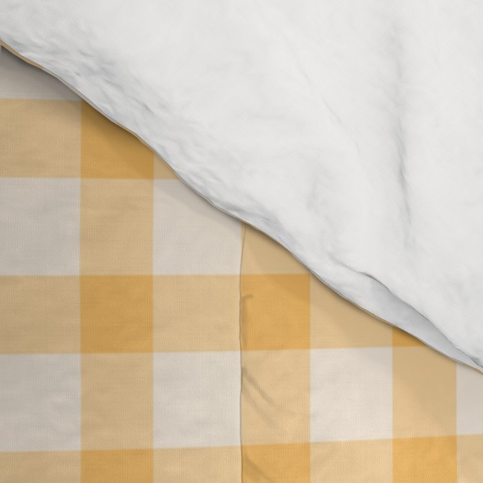 Gingham Checkered Patchwork in Orange Yellow. Comforter Gallery Image 4