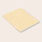 Gingham Checkered Patchwork in Orange Yellow. Notebook Gallery Image 2