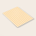 Gingham Checkered Patchwork in Orange Yellow. Notebook Gallery Image 3