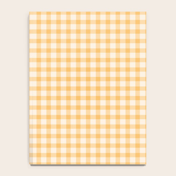 Gingham Checkered Patchwork in Orange Yellow. Notebook Gallery Image 4