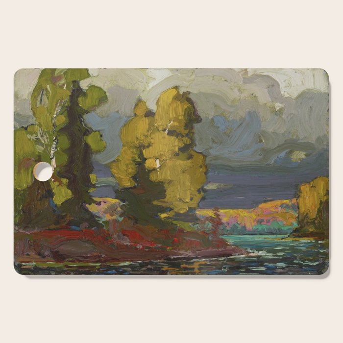 Tom Thomson Poplars by a Lake 1916 Canadian Landscape Artist Cutting Board Gallery Image 1