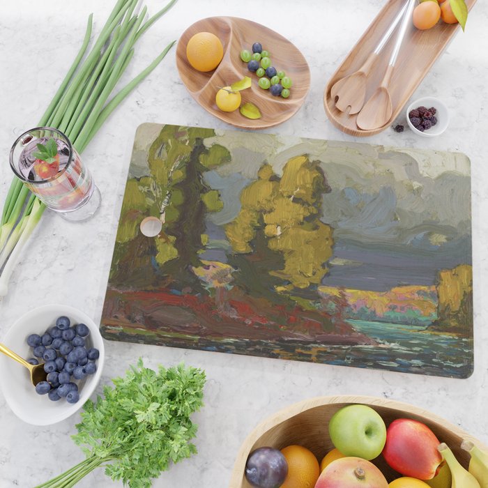 Tom Thomson Poplars by a Lake 1916 Canadian Landscape Artist Cutting Board Gallery Image 2