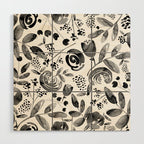 Bountiful Bouquet Black Watercolor Wood Wall Art Gallery Image 1