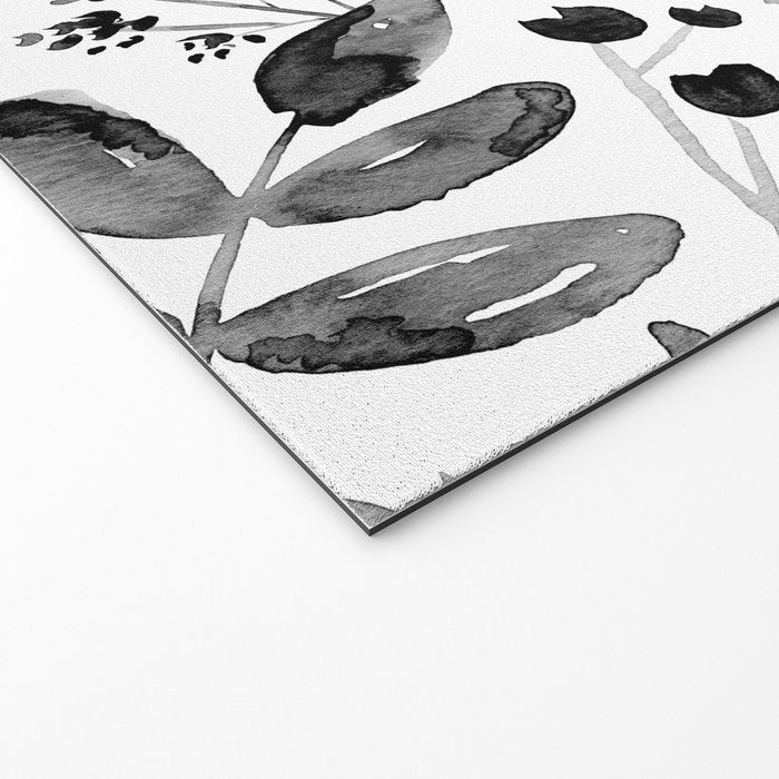 Bountiful Bouquet Black Watercolor Welcome Mat Gallery Image 2