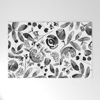 Bountiful Bouquet Black Watercolor Welcome Mat Gallery Image 1