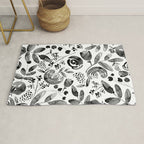 Bountiful Bouquet Black Watercolor Rug Gallery Image 1