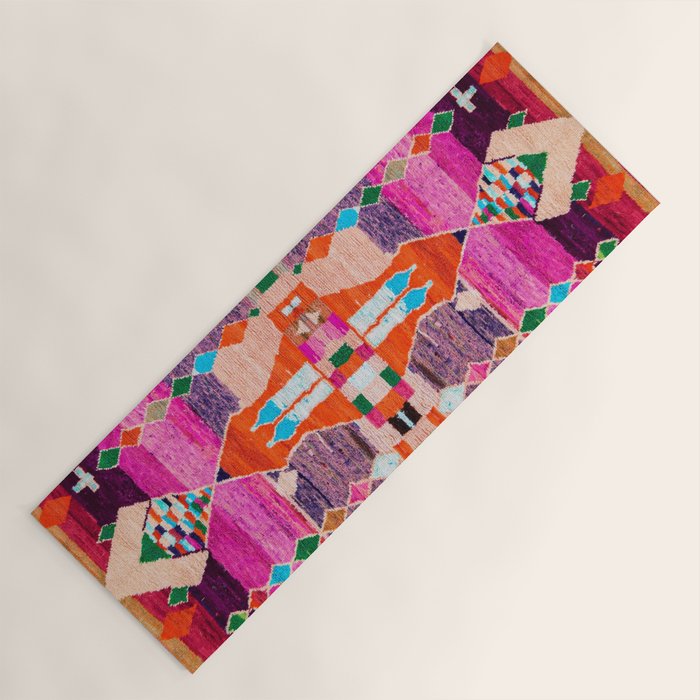 Traditional Oriental Moroccan Berber Rug Design Yoga Mat Gallery Image 1