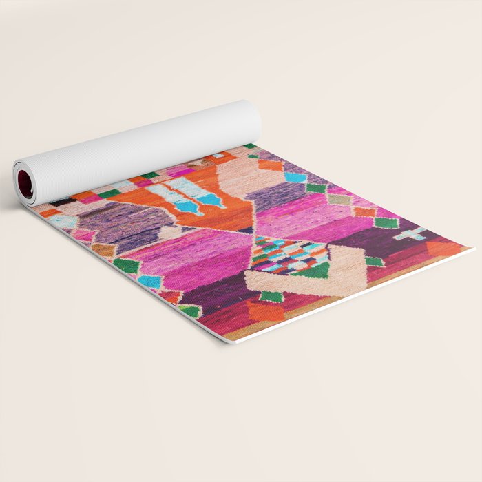 Traditional Oriental Moroccan Berber Rug Design Yoga Mat Gallery Image 2