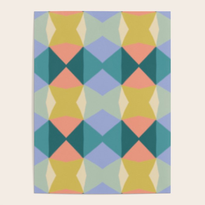  Mid-century Modern Geometric Pattern Poster Gallery Image 1