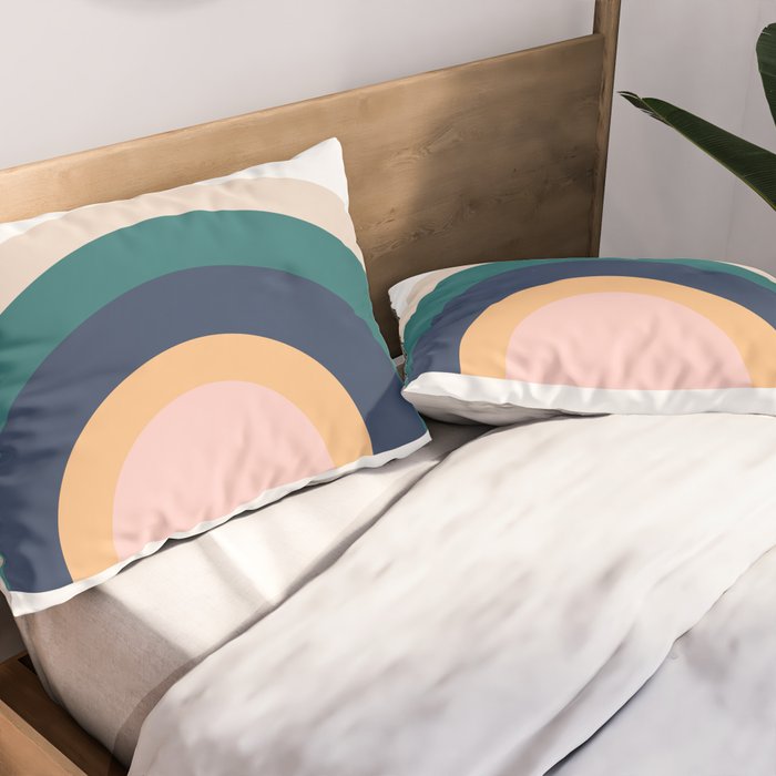 Triple Rainbow in Green Pillow Sham Gallery Image 2