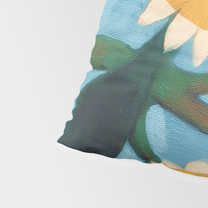Sunflower Study in Sunny Yellow and Burnt Orange Pillow Sham Gallery Image 4