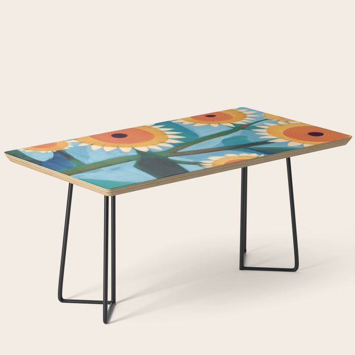 Sunflower Study in Sunny Yellow and Burnt Orange Coffee Table Gallery Image 1