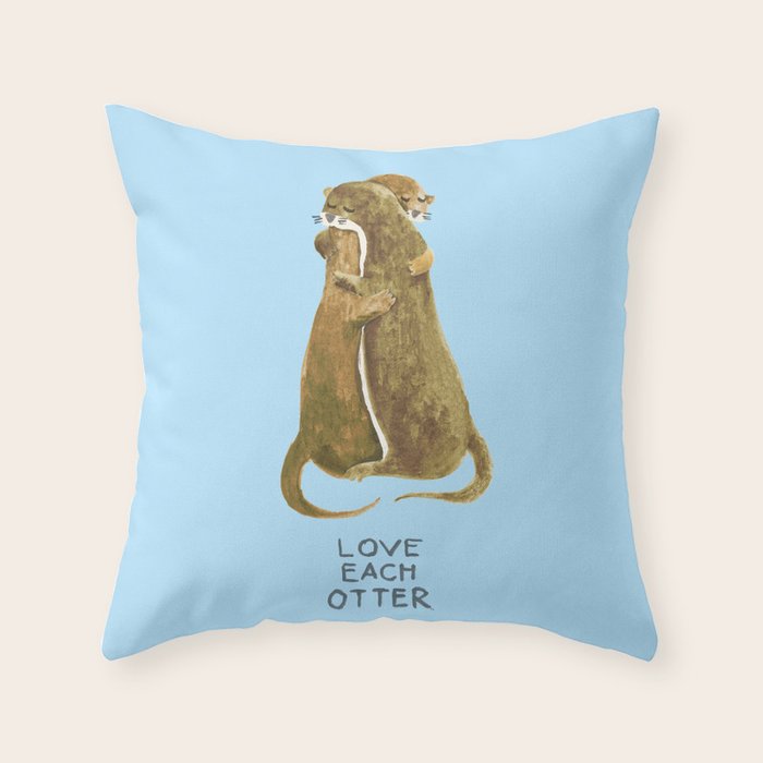 Love each otter Throw Pillow Gallery Image 6