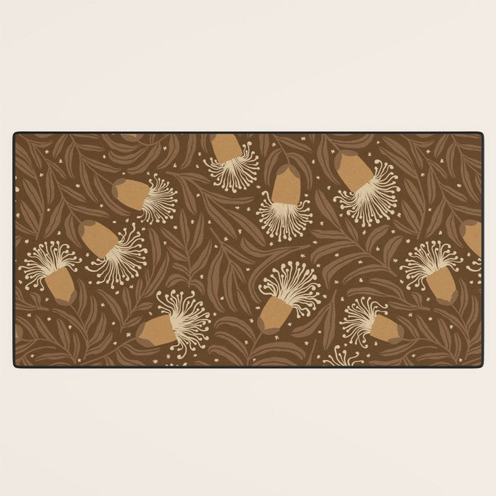 Whimsical Florals / Orange & Brown Desk Mat Gallery Image 3