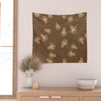 Whimsical Florals / Orange & Brown Wall Tapestry Gallery Image 2