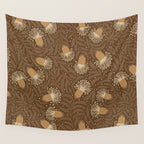 Whimsical Florals / Orange & Brown Wall Tapestry Gallery Image 4