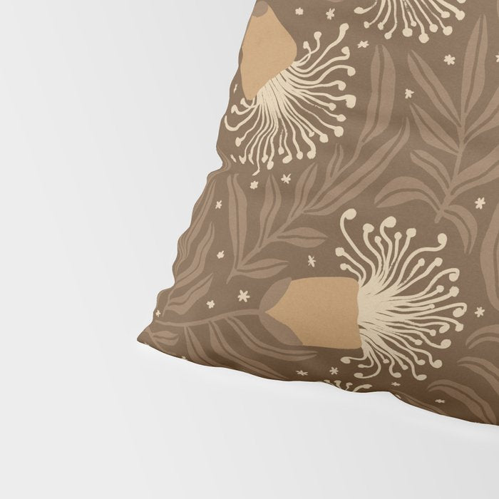 Whimsical Florals / Orange & Brown Pillow Sham Gallery Image 4