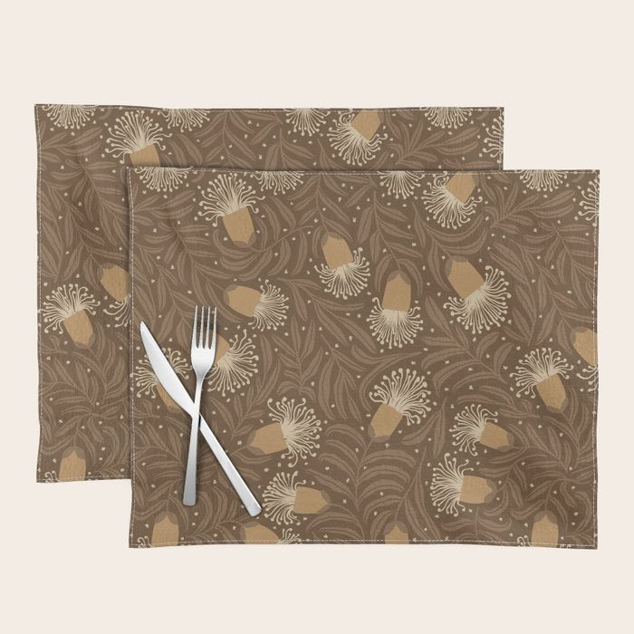 Whimsical Florals / Orange & Brown Placemat Gallery Image 1
