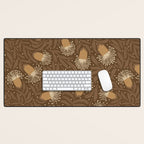 Whimsical Florals / Orange & Brown Desk Mat Gallery Image 1