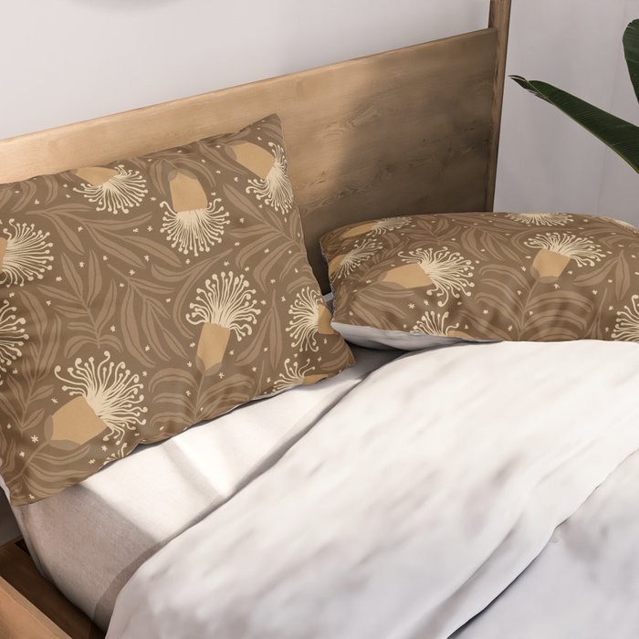 Whimsical Florals / Orange & Brown Pillow Sham Gallery Image 2