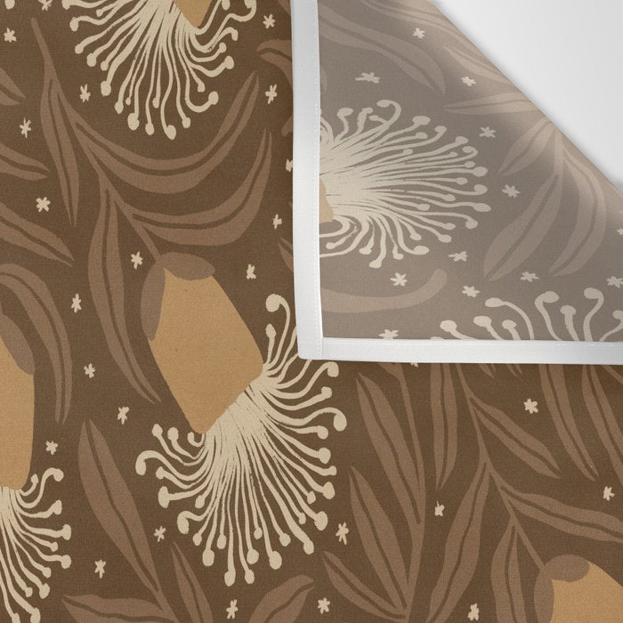 Whimsical Florals / Orange & Brown Wall Tapestry Gallery Image 3