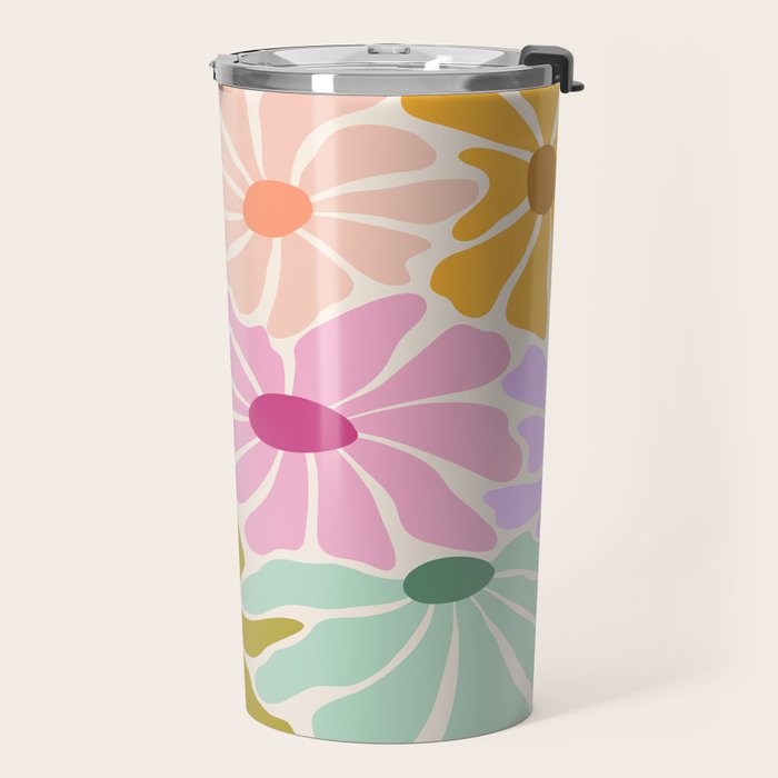 Colors of Joy - Groovy Flowers Travel Mug Gallery Image 2