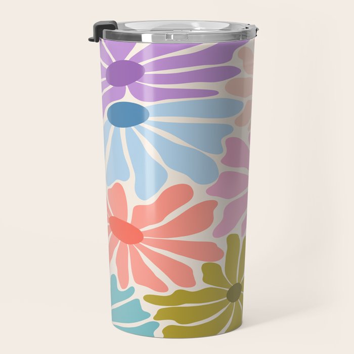Colors of Joy - Groovy Flowers Travel Mug Gallery Image 3