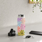 Colors of Joy - Groovy Flowers Water Bottle Gallery Image 4