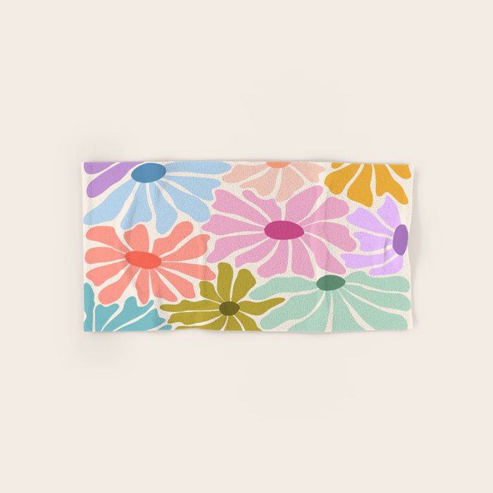 Colors of Joy - Groovy Flowers Bath Towel Gallery Image 1