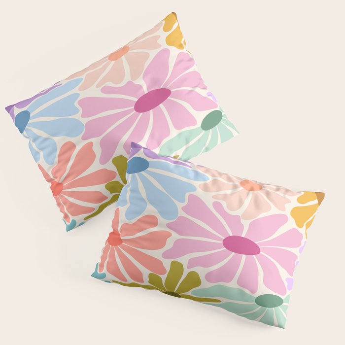Colors of Joy - Groovy Flowers Pillow Sham Gallery Image 1