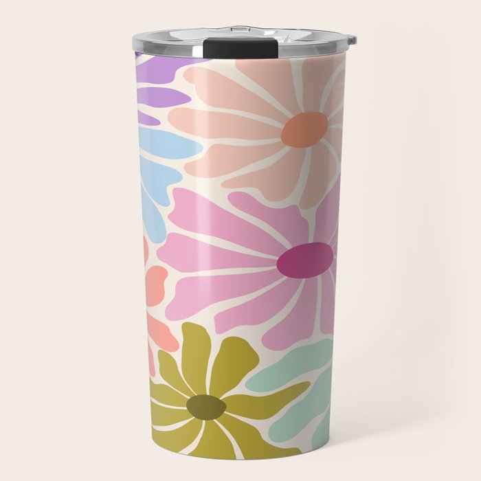 Colors of Joy - Groovy Flowers Travel Mug Gallery Image 1