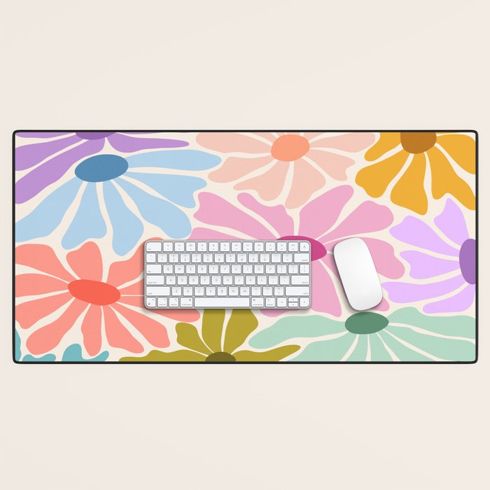 Colors of Joy - Groovy Flowers Desk Mat Gallery Image 1