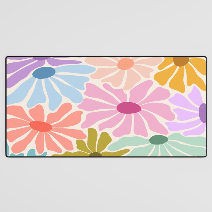 Colors of Joy - Groovy Flowers Desk Mat Gallery Image 3