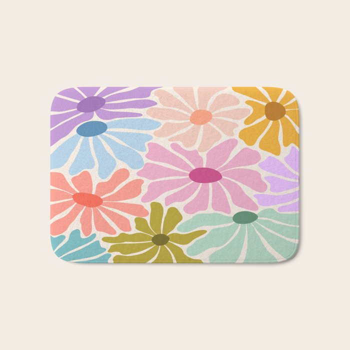 Colors of Joy - Groovy Flowers Bath Mat Gallery Image 1