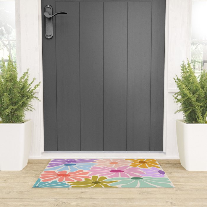 Colors of Joy - Groovy Flowers Welcome Mat Gallery Image 3
