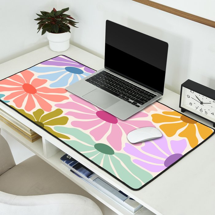 Colors of Joy - Groovy Flowers Desk Mat Gallery Image 2