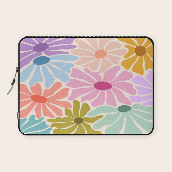 Colors of Joy - Groovy Flowers Laptop Sleeve Gallery Image 1